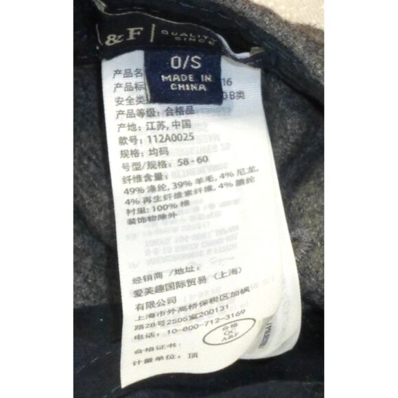 A&F Gray Wool Blend Embroidered Baseball Cap Adjustable Back Strap - Picture 6 of 6